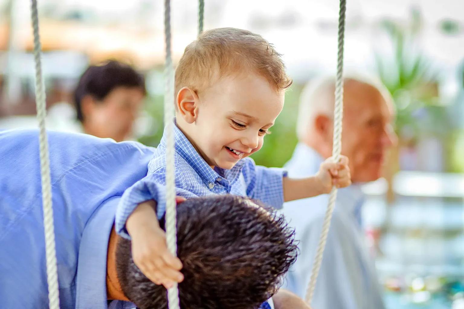 a child on a swing