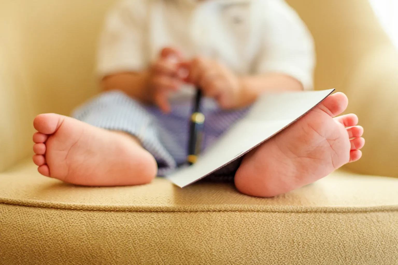 a close-up of a child's feet