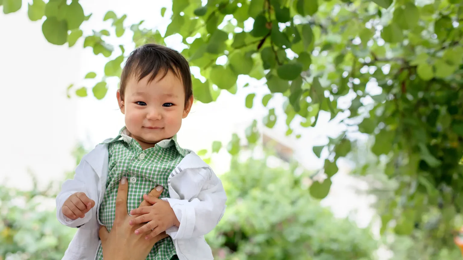 a baby holding a hand