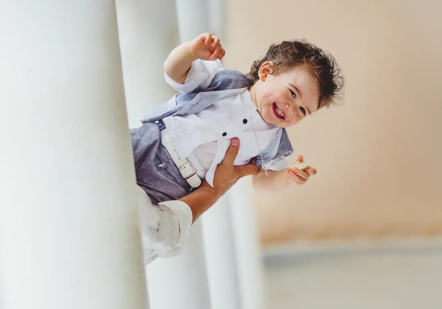 a baby from a pillar