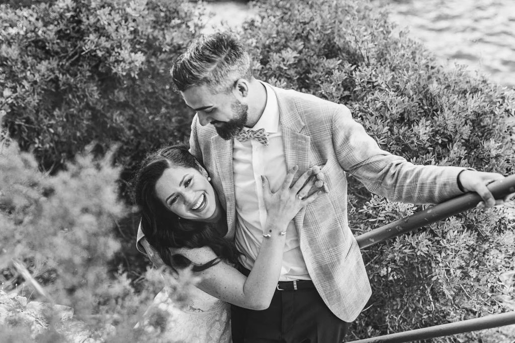 a man and woman hugging