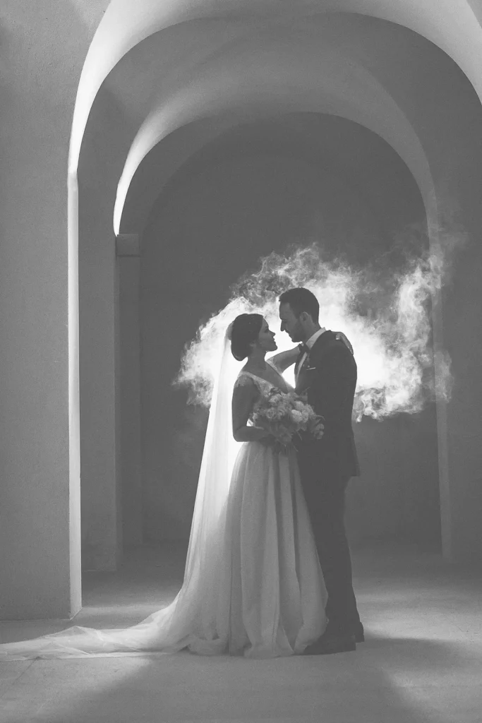 092 Φωτογραφια γαμου καπνος